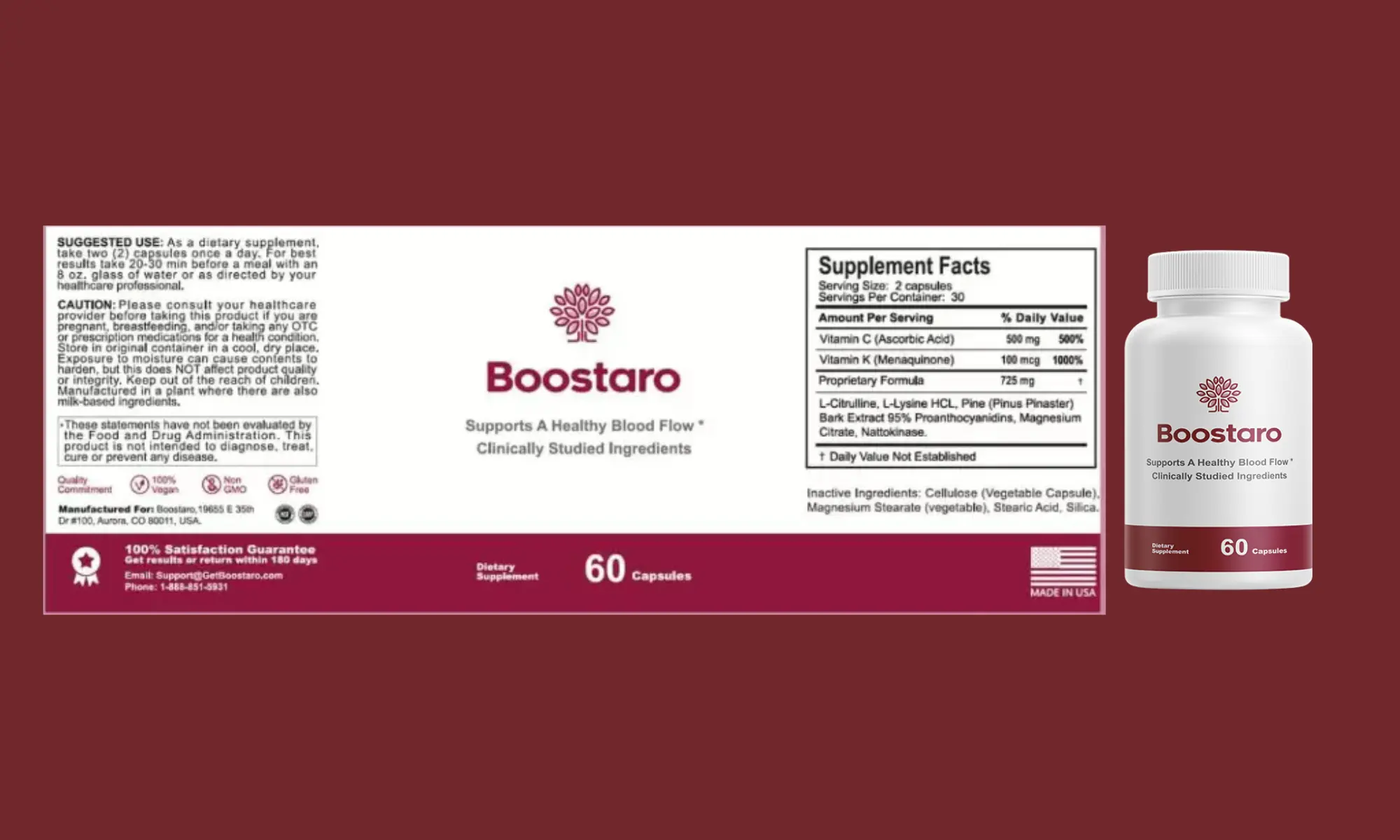 Boosatro supplement facts